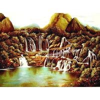 WATERFALL IN THE MOUNTAINS