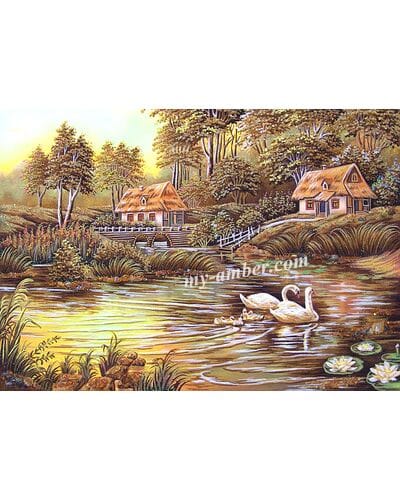 SWANS ON THE POND